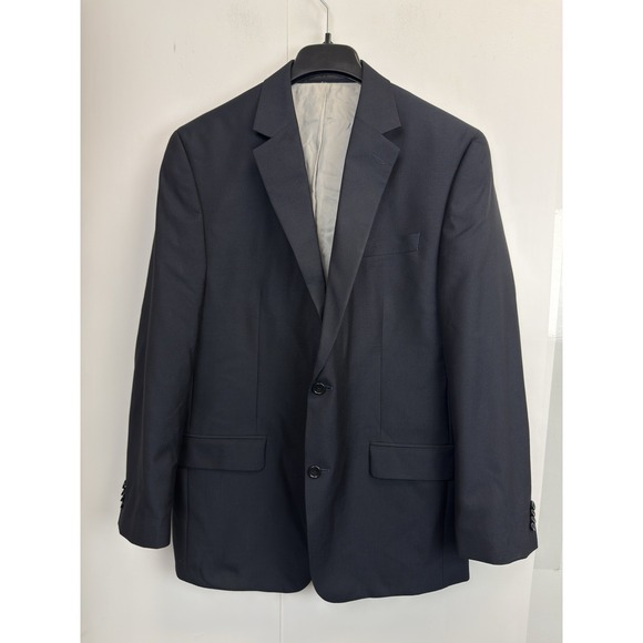 Michael Kors Mens 42L Navy Blue 2-Button Blazer Sport Coat Preppy - Picture 1 of 11